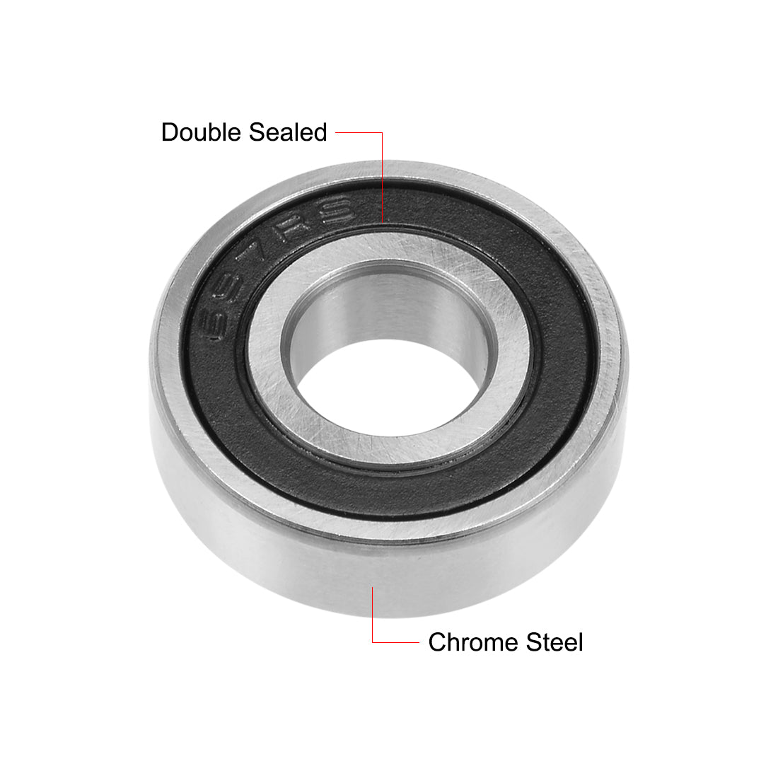 uxcell Uxcell Deep Groove Ball Bearings Metric Double Seal Chrome Steel ABEC1 Z1