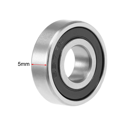 Harfington Uxcell Deep Groove Ball Bearings Metric Double Seal Chrome Steel ABEC1 Z1