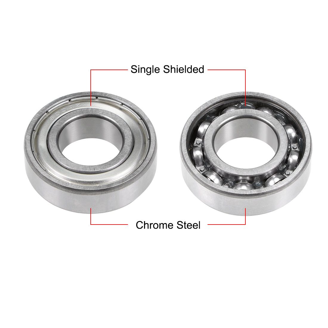 uxcell Uxcell 6004Z Deep Groove Ball Bearing 20x42x12mm Single Shielded Chrome Steel Bearings