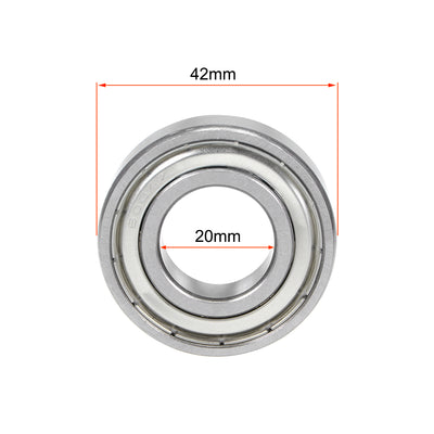 Harfington Uxcell 6004Z Deep Groove Ball Bearing 20x42x12mm Single Shielded Chrome Steel Bearings