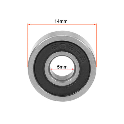 Harfington Uxcell Deep Groove Ball Bearings Single Sealed Chrome Steel