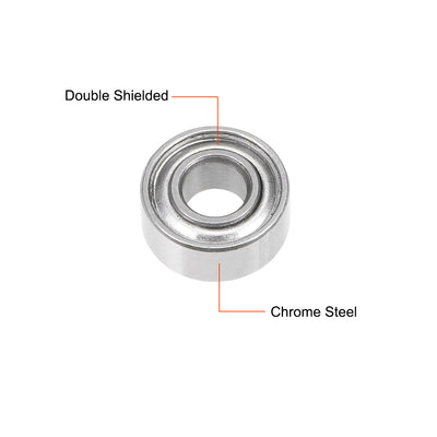 Harfington Uxcell Deep Groove Ball Bearings Metric Double Shielded Chrome Steel ABEC1 Z1