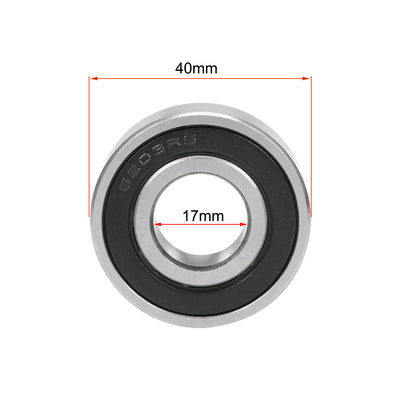 Harfington Uxcell Deep Groove Ball Bearings Single Sealed Chrome Steel