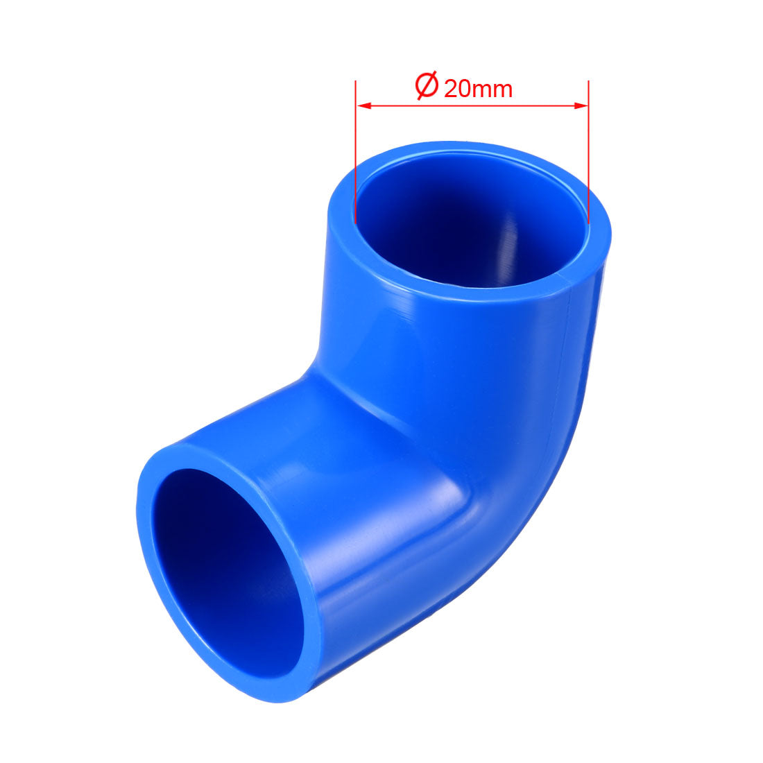 uxcell Uxcell 20mm Slip 90 Degree PVC Pipe Fitting Elbow Coupling Adapter Blue 5 Pcs