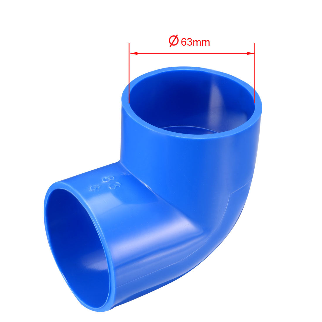 uxcell Uxcell 63mm Slip 90 Degree PVC Pipe Fitting Elbow Coupling Adapter Blue