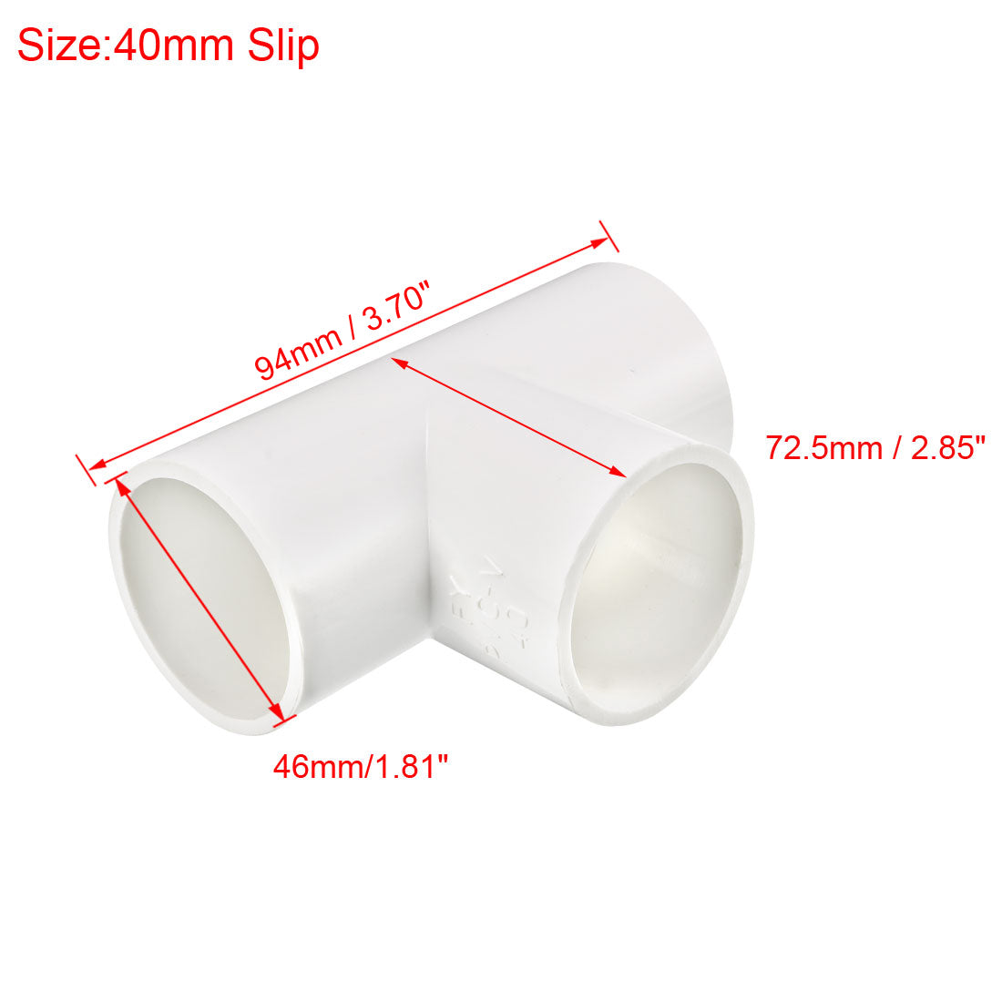 uxcell Uxcell 40mm Slip Tee PVC Pipe Fitting T Shaped Coupling Connector