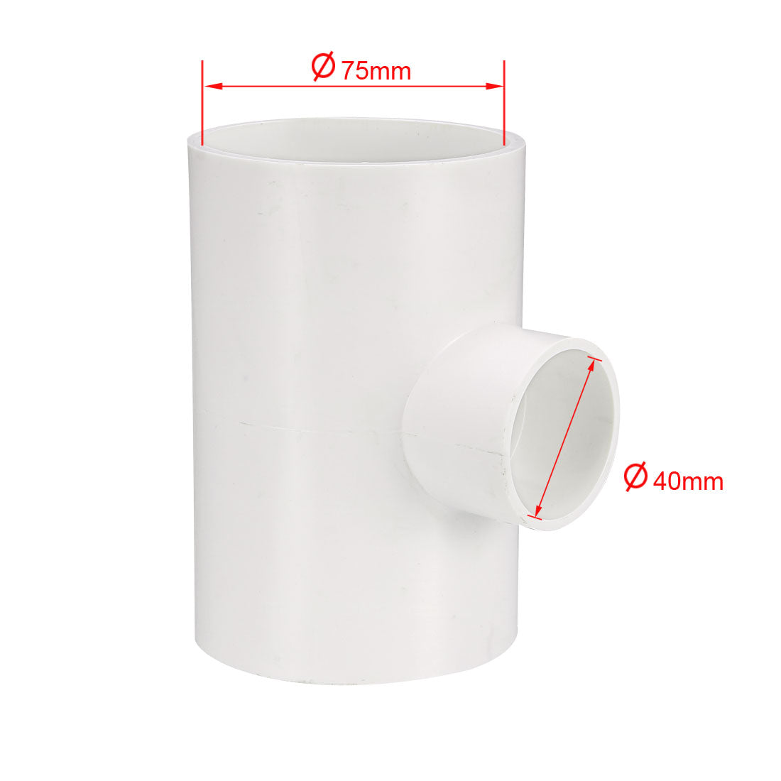 uxcell Uxcell 75mm x 75mmx 40mm Slip Reducing Tee PVC Pipe Fitting T-Shaped Connector