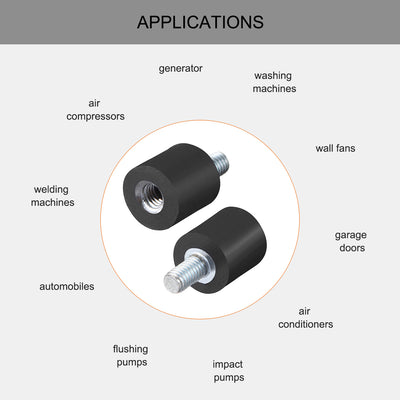 Harfington Uxcell 4Stk.M3 Stecker Buchse Gummilager Stoßdämpfer für Motor Generator Kompressor Garage Umkehrosmosepumpe Schlagluftgenerator Autospulen D8mmxH8mm