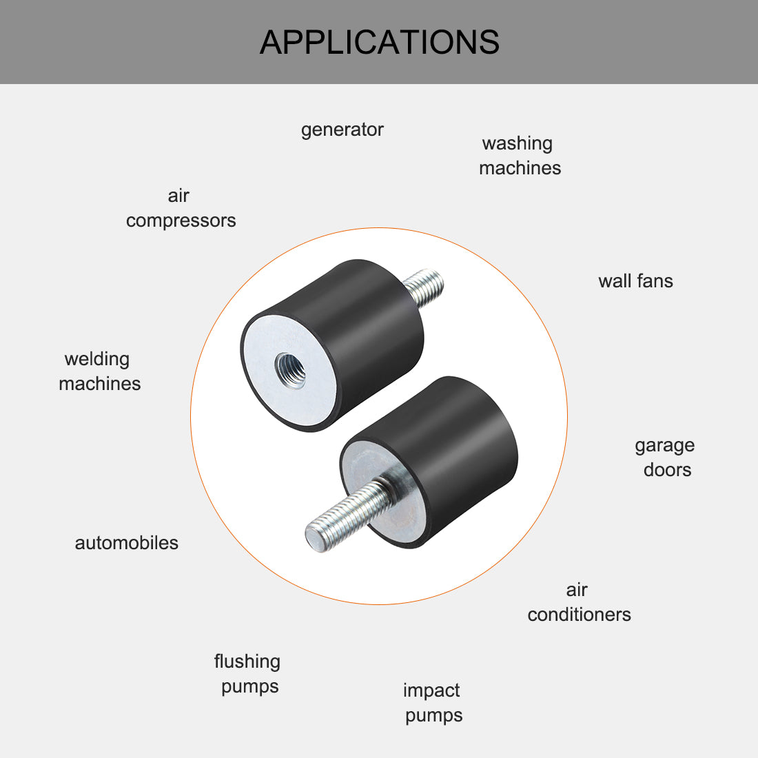 uxcell Uxcell Thread Male Female Rubber Mounts,Vibration Isolators 4pcs