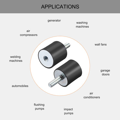 Harfington Uxcell Thread Male Female Rubber Mounts,Vibration Isolators 4pcs