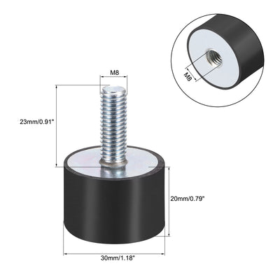 Harfington Uxcell Thread Male Female Rubber Mounts,Vibration Isolators 4pcs