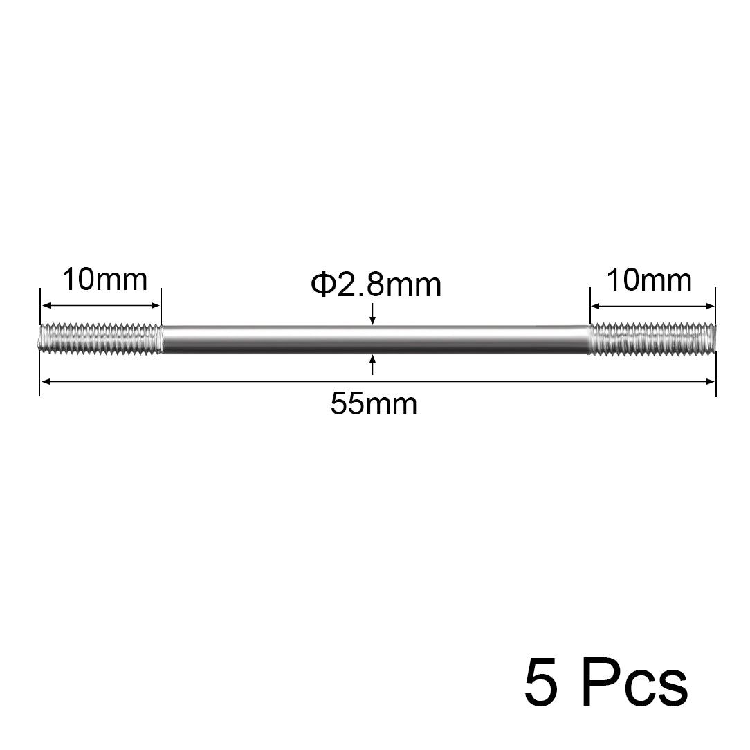 Uxcell Uxcell M3x200mm Pushrod Connector Stainless Steel Rod Linkage,5pcs