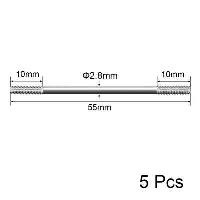 Harfington Uxcell M3x200mm Pushrod Connector Stainless Steel Rod Linkage,5pcs