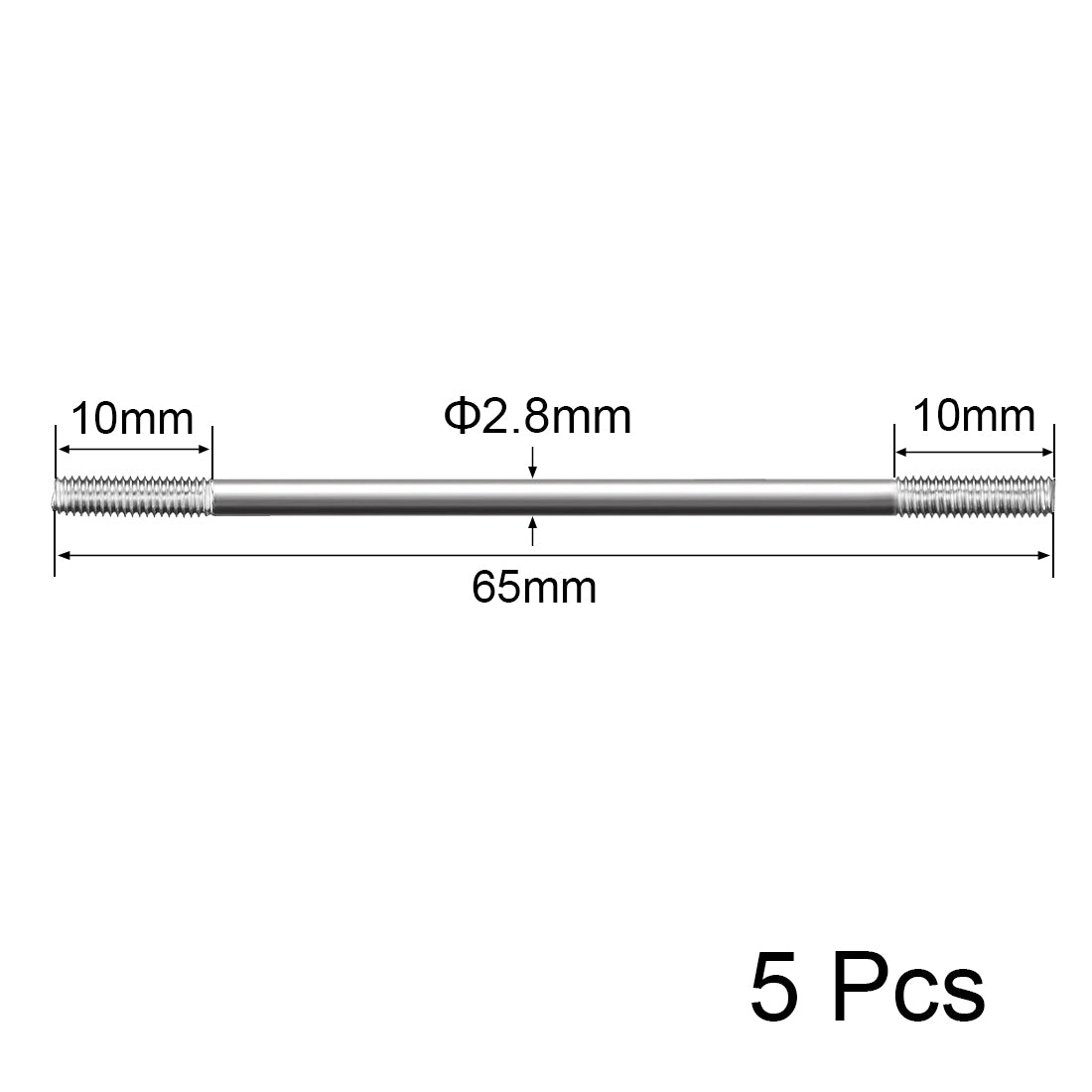 Uxcell Uxcell M3x200mm Pushrod Connector Stainless Steel Rod Linkage,5pcs