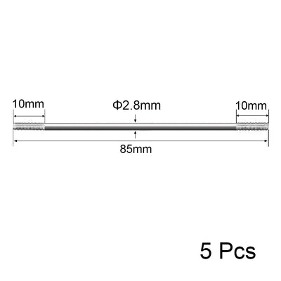 Harfington Uxcell M3x200mm Pushrod Connector Stainless Steel Rod Linkage,5pcs