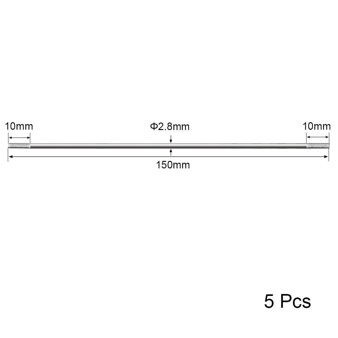 Uxcell Uxcell M3x200mm Pushrod Connector Stainless Steel Rod Linkage,5pcs