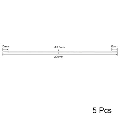 Harfington Uxcell M3x200mm Pushrod Connector Stainless Steel Rod Linkage,5pcs