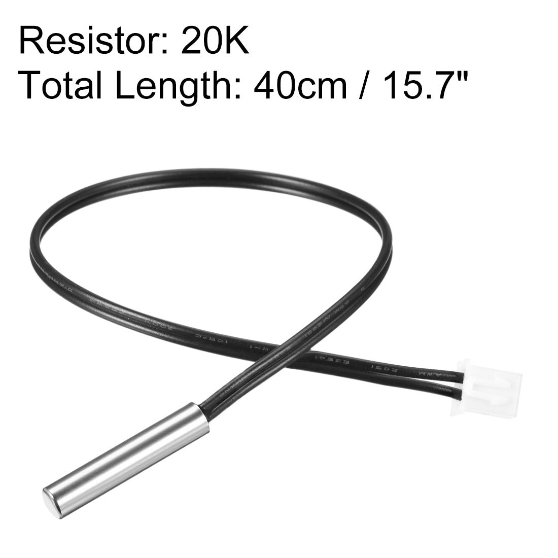 uxcell Uxcell 20K NTC Thermistor Probe 15.7 Inch Stainless Steel Sensitive Temperature Temp Sensor for Air Conditioner