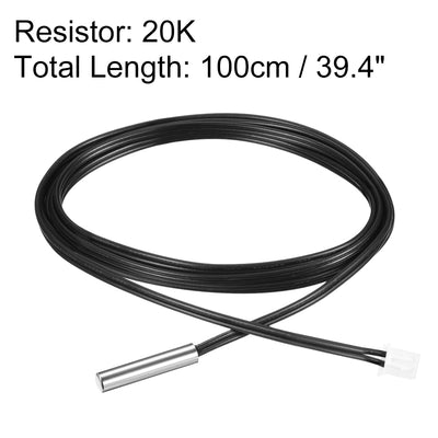 Harfington Uxcell 20K NTC Thermistor Probe 39.4 Inch Stainless Steel Sensitive Temperature Temp Sensor for Air Conditioner