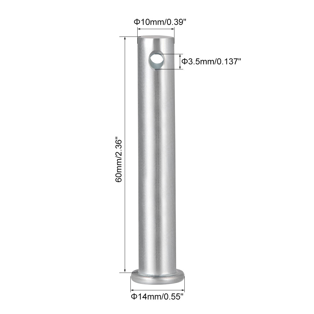 uxcell Uxcell 10 Stück Einloch Gabelbolzen 8mm x 20mm Flach Kopf verzinkter Stahl