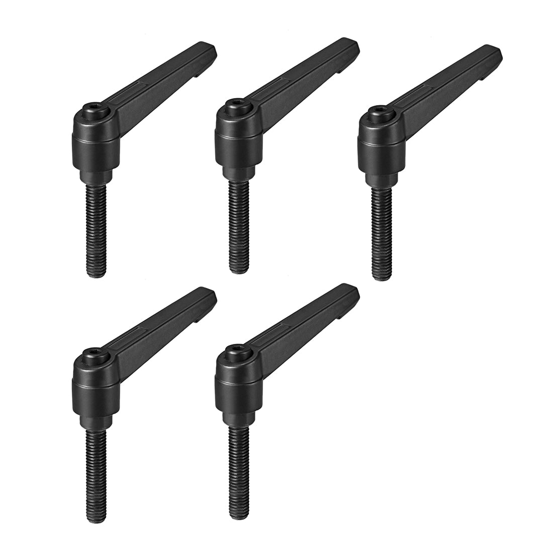 uxcell Uxcell Handle Adjustable Clamping Lever Thread Push Button Ratchet Male Threaded Stud 5 Pcs