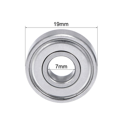 Harfington Uxcell S607ZZ Stainless Steel Ball Bearing 7mmx19mmx6mm Double Shielded S607Z Bearings 5pcs