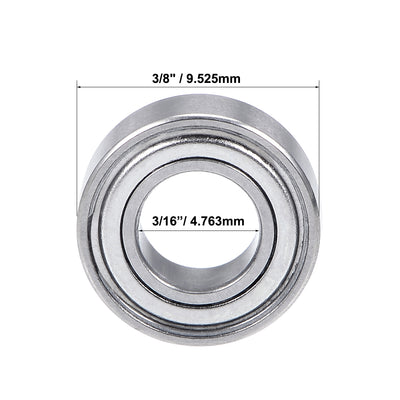 Harfington Uxcell Deep Groove Ball Bearing Double Shielded Chrome Roller Bearings