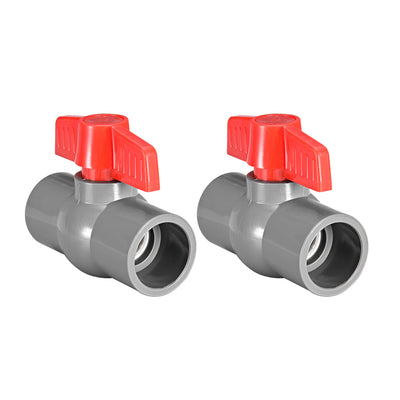 Harfington Uxcell PVC Ball Valve for Water Supply Pipe, Slip Connection 2Pcs