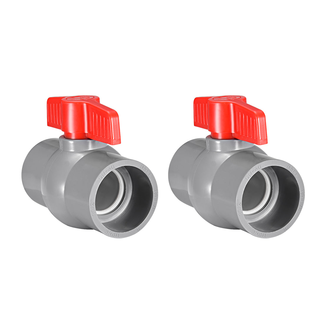 uxcell Uxcell PVC Ball Valve for Water Supply Pipe, Slip Connection 2Pcs