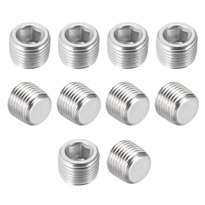 Harfington Uxcell Hex Counter Sunk Plug, Air Pipe Fitting 1/2 Inch G Male Pipe Adapter Connector 10pcs