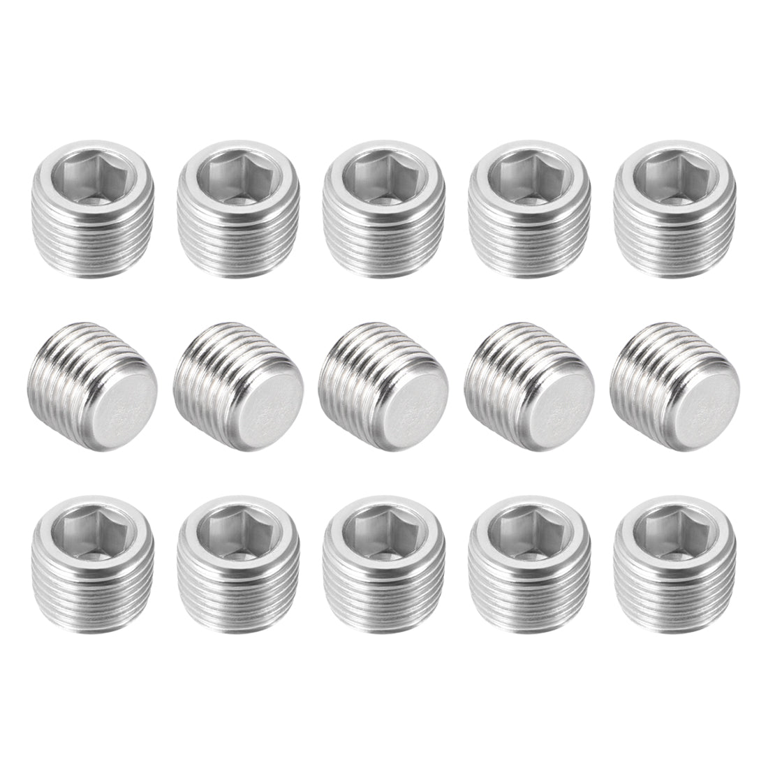 Uxcell Uxcell Hex Counter Sunk Plug, Air Pipe Fitting 1/8 Inch G Male Pipe Adapter Connector 15pcs