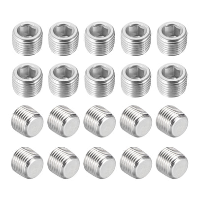 Harfington Uxcell Iron Hex Socket Pipe Fitting, G Male Thread Hose Adapter Connector, 20Pcs