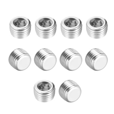 Harfington Uxcell Hex Counter Sunk Plug, Air Pipe Fitting 1/2 Inch G Male Pipe Adapter Connector 10pcs