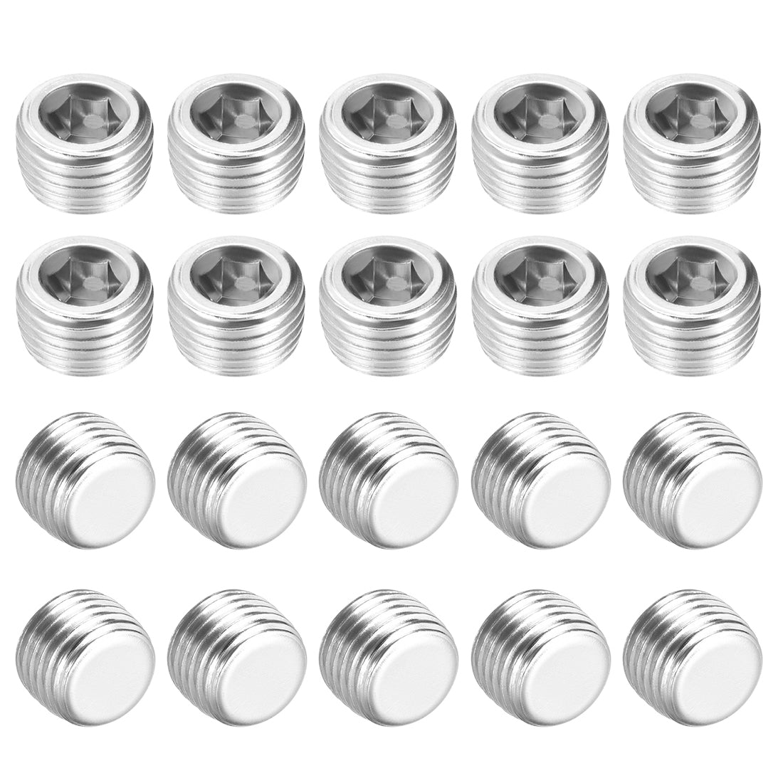 uxcell Uxcell Iron Hex Socket Pipe Fitting, G Male Thread Hose Adapter Connector, 20Pcs