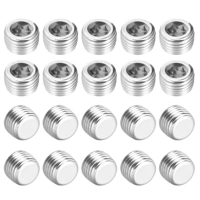 Harfington Uxcell Iron Hex Socket Pipe Fitting, G Male Thread Hose Adapter Connector, 20Pcs