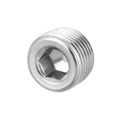 Harfington Uxcell Hex Counter Sunk Plug, Air Pipe Fitting 1/2 Inch G Male Pipe Adapter Connector 10pcs