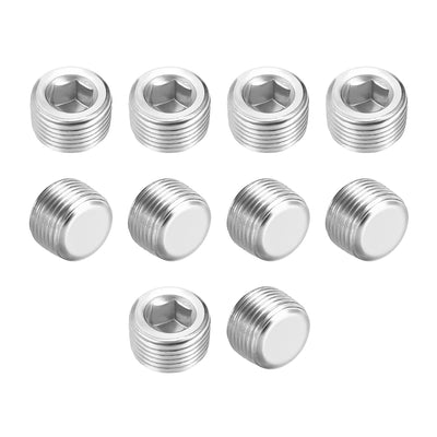 Harfington Uxcell Hex Counter Sunk Plug, Air Pipe Fitting 1/2 Inch G Male Pipe Adapter Connector 10pcs