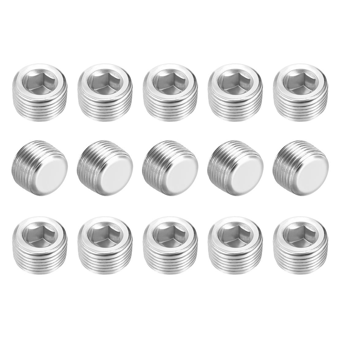 Uxcell Uxcell Hex Counter Sunk Plug, Air Pipe Fitting 1/8 Inch G Male Pipe Adapter Connector 15pcs