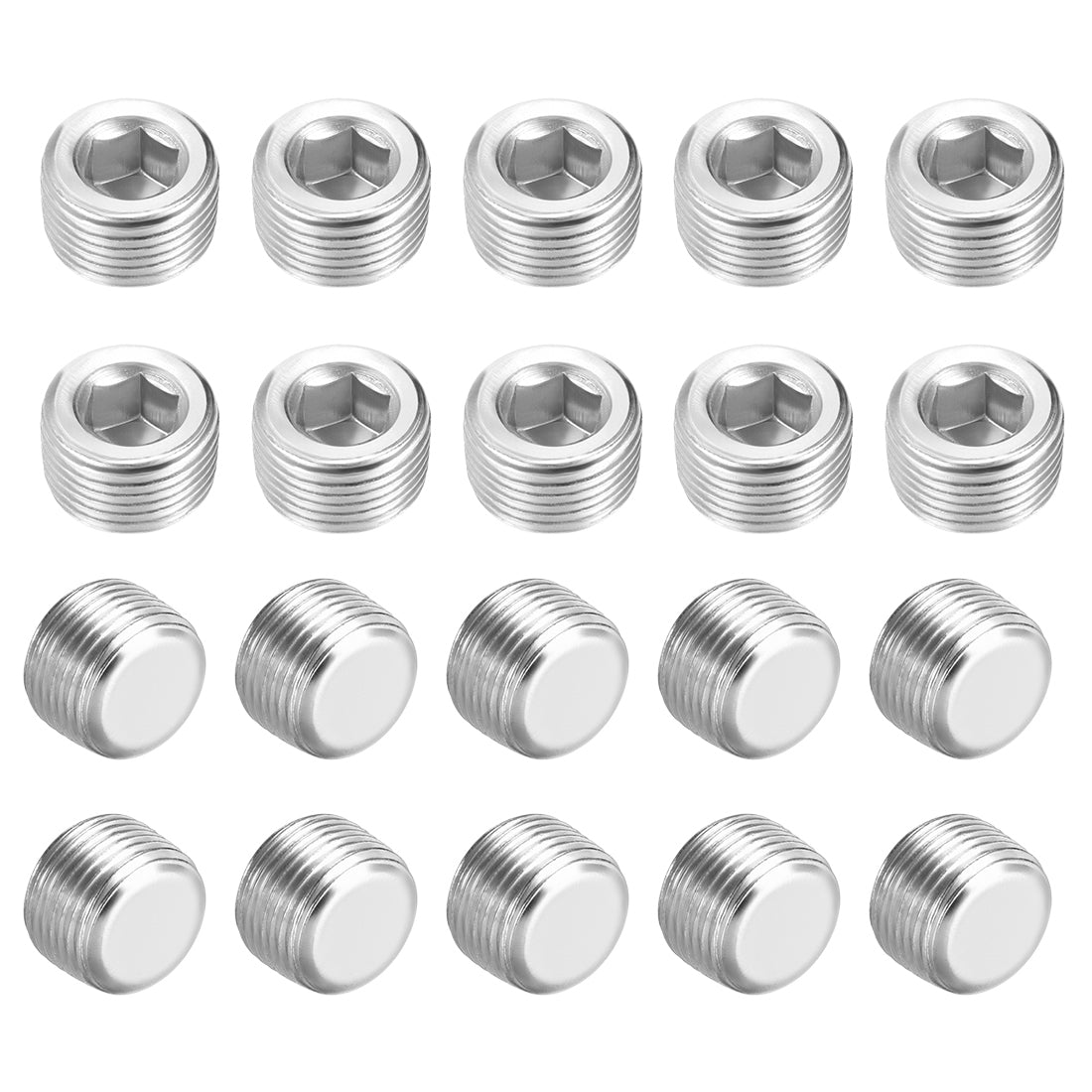 uxcell Uxcell Iron Hex Socket Pipe Fitting, G Male Thread Hose Adapter Connector, 20Pcs