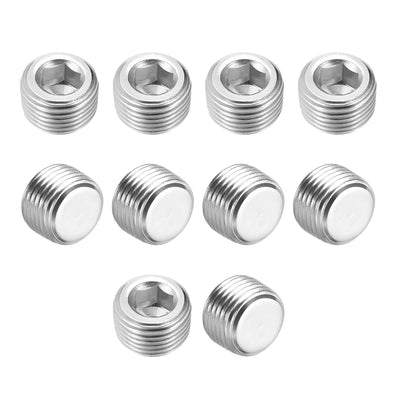 Harfington Uxcell Hex Counter Sunk Plug, Air Pipe Fitting 1/2 Inch G Male Pipe Adapter Connector 10pcs