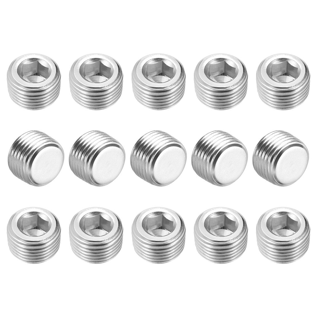 Uxcell Uxcell Hex Counter Sunk Plug, Air Pipe Fitting 1/8 Inch G Male Pipe Adapter Connector 15pcs