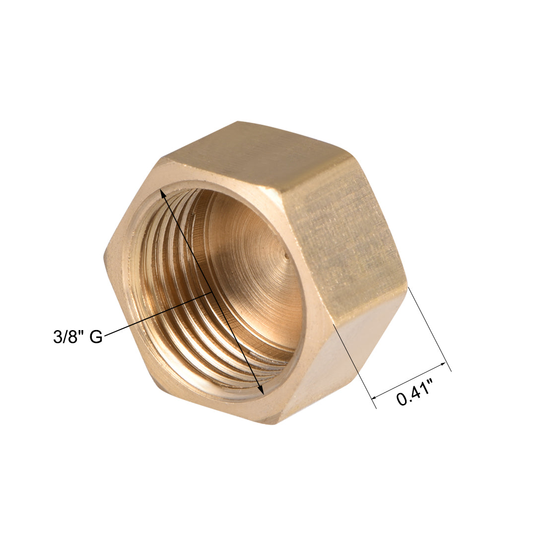 Harfington Brass Cap, Octagonal Pipe Fitting Female Pipe Connector