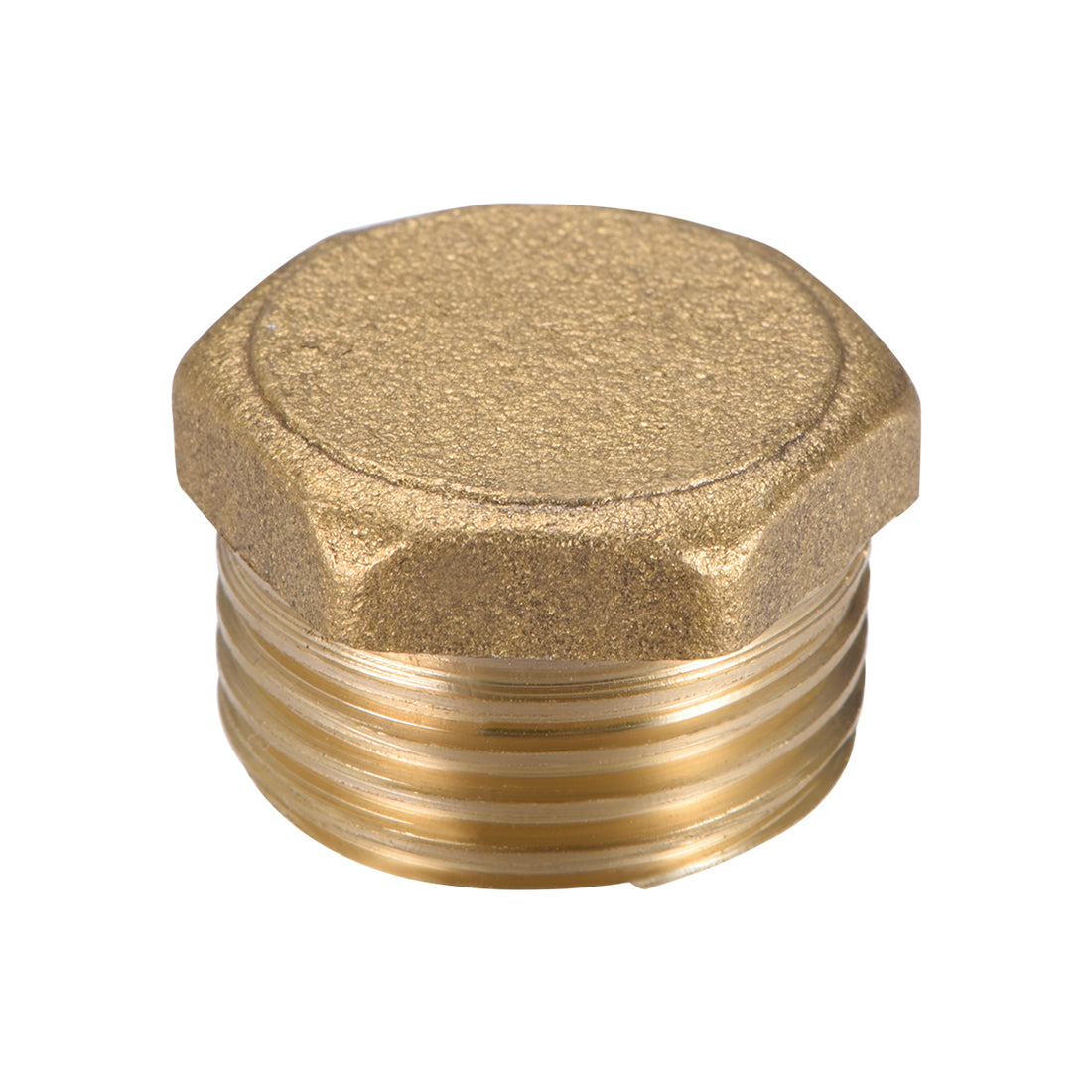 uxcell Uxcell Brass Pipe Fitting, Cored Hex Head Plug 1/2"G Male Thread Connector Coupling Adapter