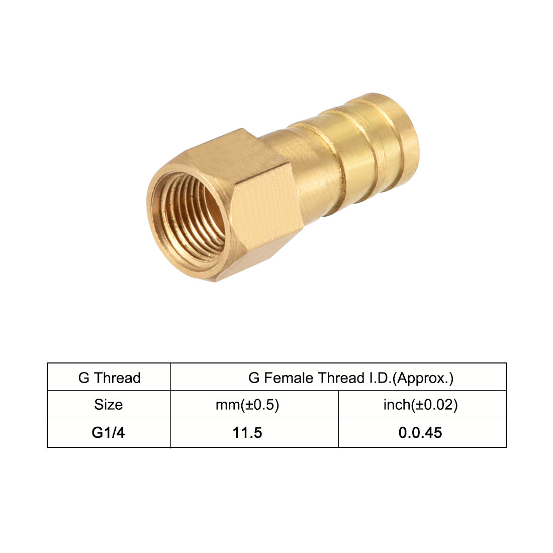 uxcell Uxcell Brass Barb Hose Fitting Connector Adapter 10mm Barbed x G1/8 Female Pipe 5pcs