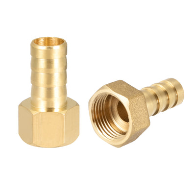 uxcell Uxcell Brass Barb Hose Fitting Connector Adapter 10mm Barbed x G3/8 Female Pipe 2pcs