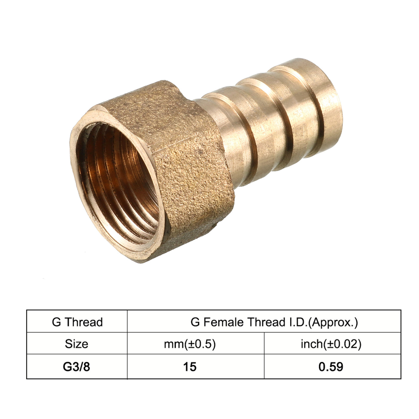 uxcell Uxcell 2Stk. Messing Schlauchtülle Anschlussstück 12mm Barb 3/8G Innengewinde Rohradapter