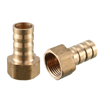 uxcell Uxcell Brass Barb Hose Fitting Connector Adapter 12mm Barbed x G3/8 Female Pipe 2pcs