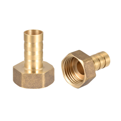 uxcell Uxcell Brass Barb Hose Fitting Connector Adapter 12mm Barbed x G1/2 Female Pipe 2pcs