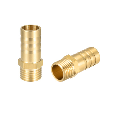 uxcell Uxcell Brass Barb Hose Fitting Connector Adapter 12mm Barbed x G1/4 Male Pipe 2Pcs