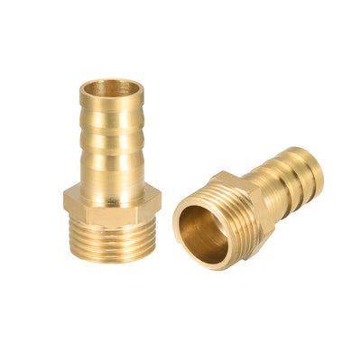 uxcell Uxcell Brass Barb Hose Fitting Connector Adapter 12mm Barbed x G3/8 Male 2Pcs